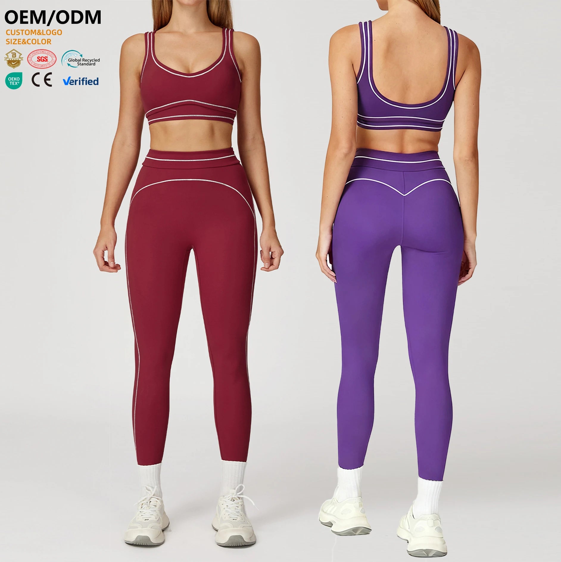 Wholesale Hot Selling Sportswear High Waist Push up Workout Leggings High Impact Yoga Sports Bras Gym Clothes Women Sports Set