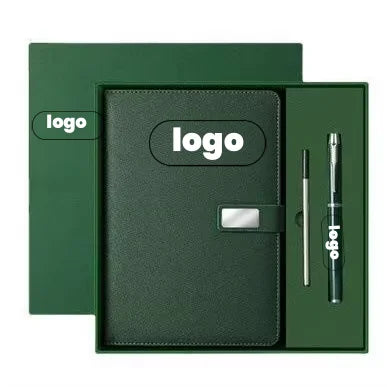 Business Notebook Company Enterprise Gift PU Material Notbook Handheld Gift Box Set With Custom Logo
