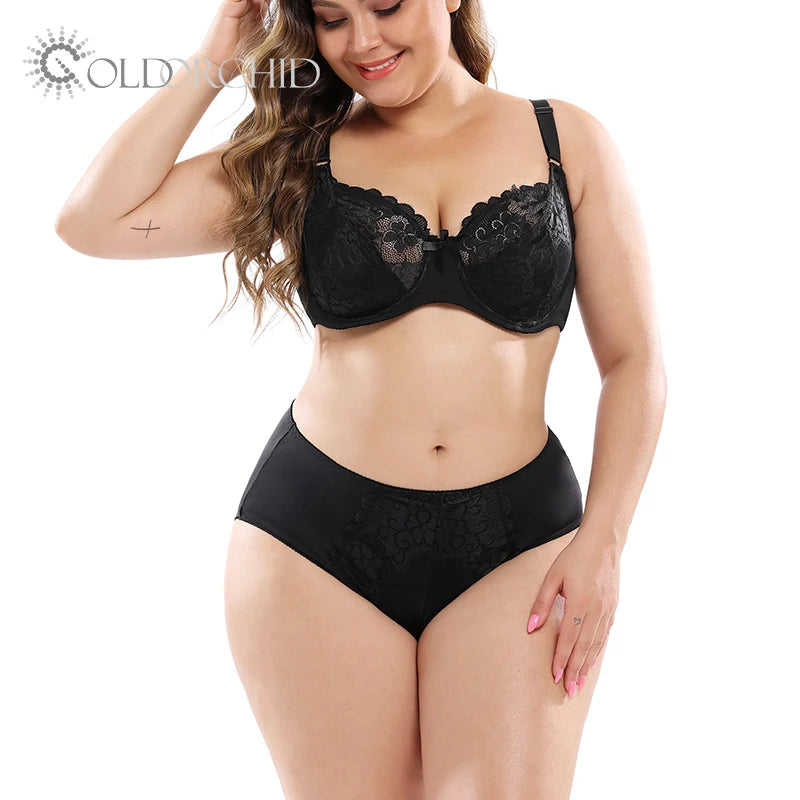 Hot Selling Ladies Plus Size Lace Panties and Strapless Bras Sets Fancy Design