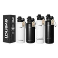 Sport Vacuum Recycle Stainless Steel Insulated Water Bottle Wide Mouth With Straw