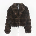 OFTBUY 2023 Luxury Women's Winter Jacket Natural Fox Fur Outerwear Thick Warm Turn-Down Collar Streetwear Breathable New Real
