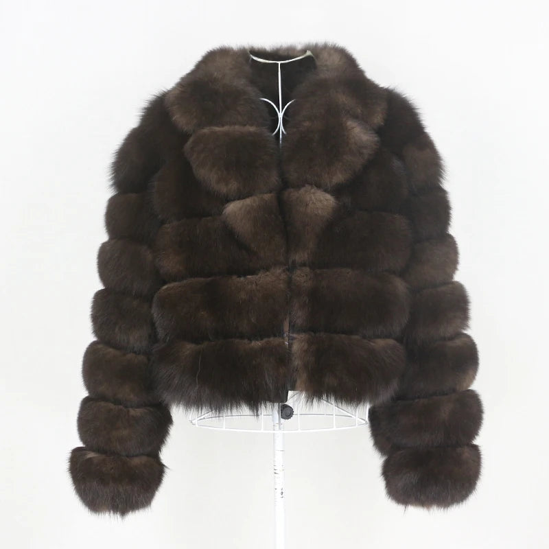 OFTBUY 2023 Luxury Women's Winter Jacket Natural Fox Fur Outerwear Thick Warm Turn-Down Collar Streetwear Breathable New Real