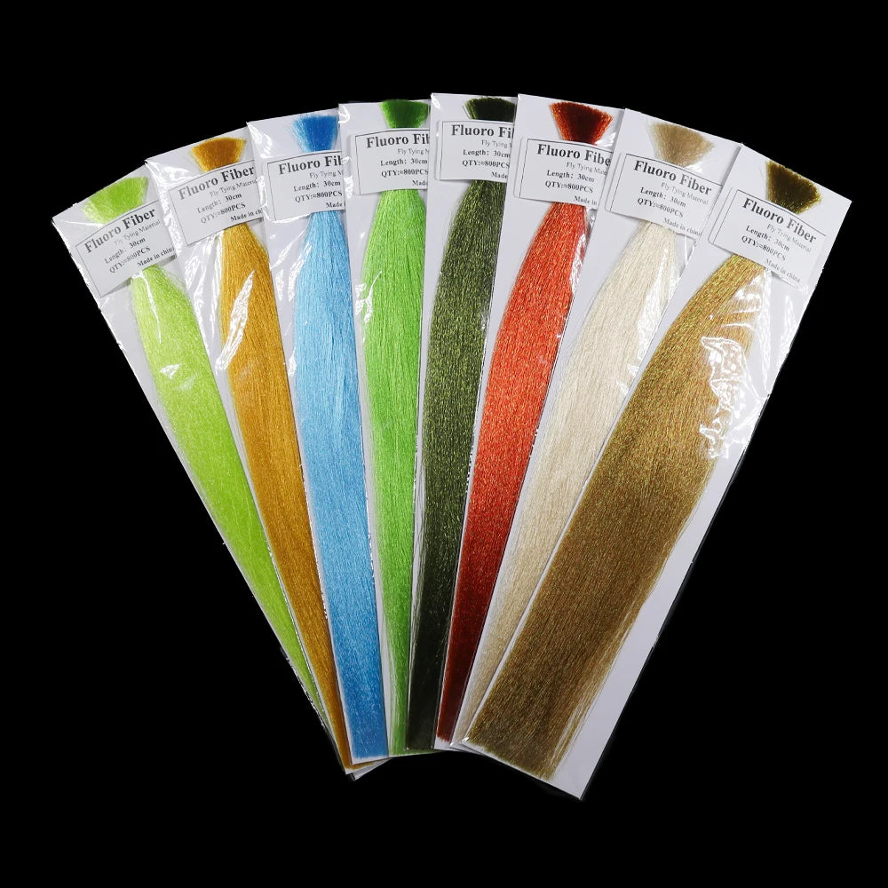 Fluoro Fibre Fly Tying Material Synthetic and Flash Tinsel for Pike Lure Streamers Saltwater Minnow Tube Flies Fiber