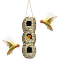 Handwoven 3-Hole Reed Birdhouse - Natural Fiber Aviary Perfect for Avian Dwellers