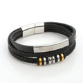 Multilayer Alloy Beads Insert Bracelet Leather Bracelets Braided Bangles Jewelry Gifts SCB017