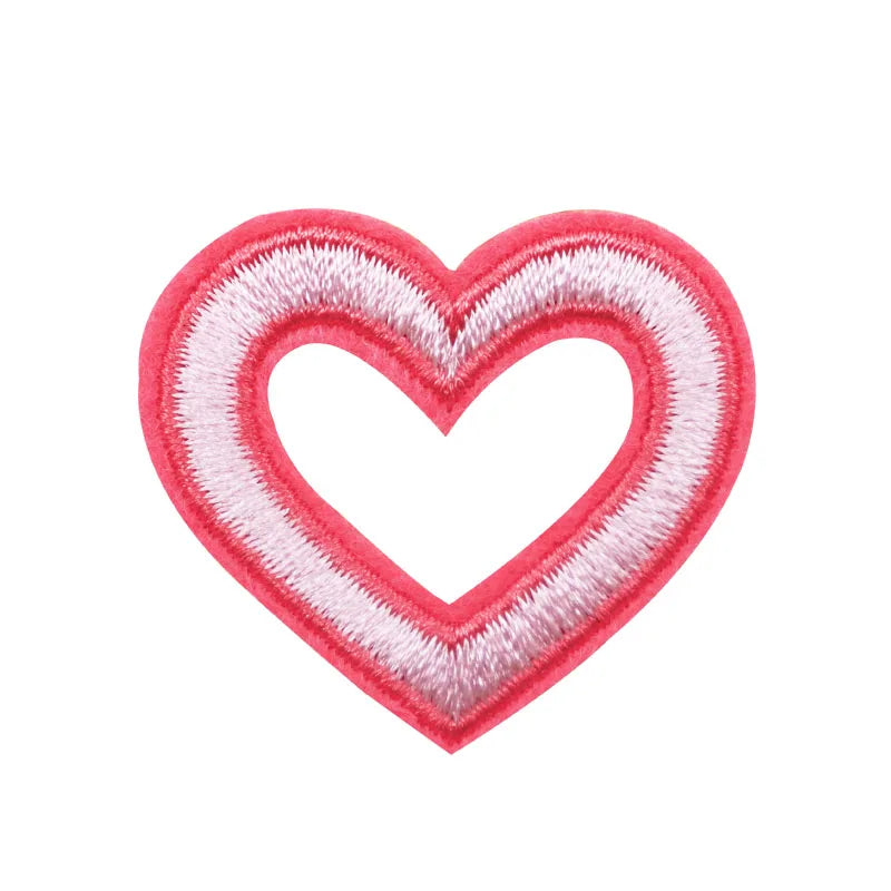In Stock Wholesale Heart Embroidery Patch Custom Patches Iron on Backing for Clothing