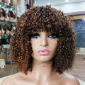 100% Human Hair Wigs Wholesale Short Bob Glueless Wigs Piano Color Short Pixie Curl Human Hair Curly Wig