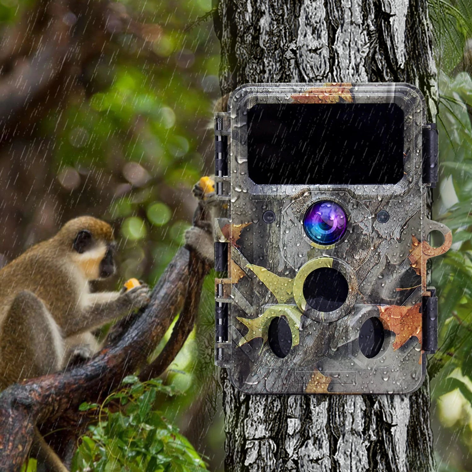 1080p & 4K Waterproof WiFi Trail Camera 30MP & 16 Mega SD Card for Wildlife Hunting & Outdoor Sports