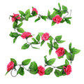 Trending Products Rose Vine 245cm Red Roses Flowers Artificial Home Wedding Flower Rose Wall Rattan Decoration