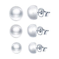 Women's 925 Sterling Silver Freshwater Pearl Stud Earrings Wholesale Jewelry Sets