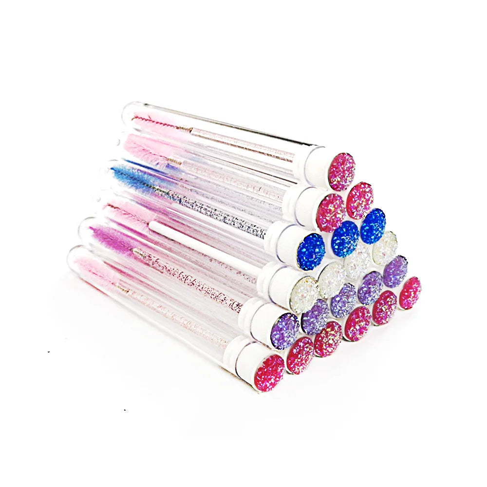 Private Label Reusable Soft Skin-friendly Eyelash Spoolies Brushes Mascara Tube Cleaning Brush Cover for Lash Makeup Tools