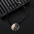 TongLing European Vintage Geometric Circular Pendant Necklace Hollow Out Charm Necklace for Daily Accessories