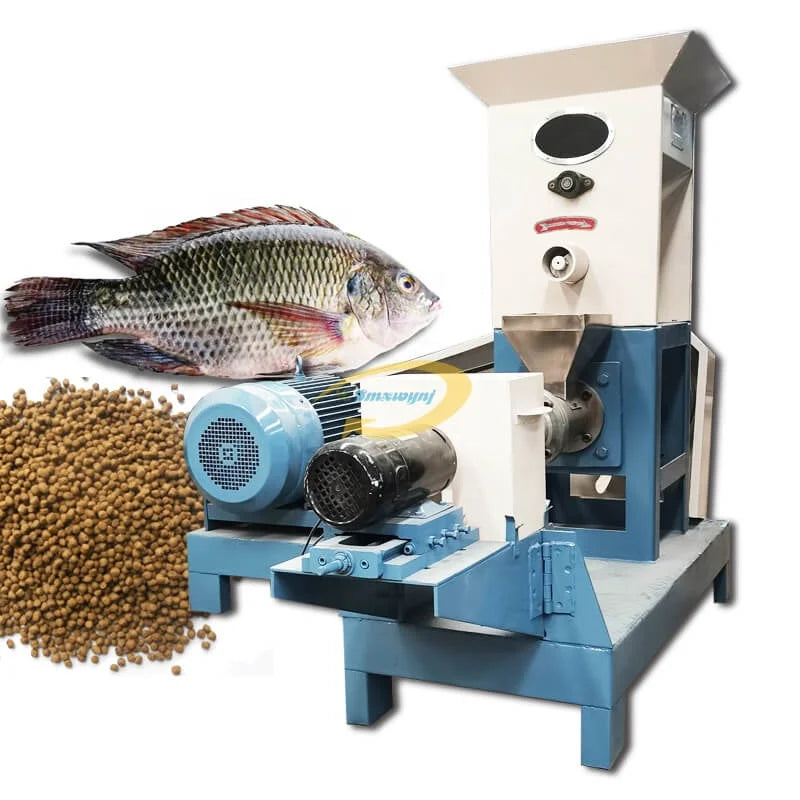 Floating Fish Feed Pellet Production Line for Making Tilapia Animal Pet Cat Dog Bird Piglets Wet Dry Food Puffing Mill Extruder