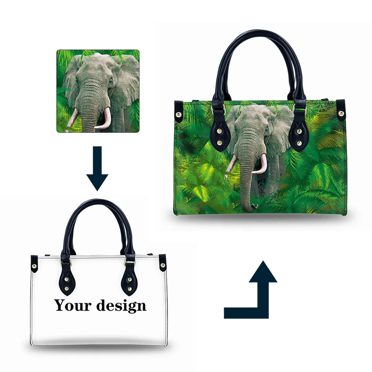 New Fashion Good Quantity Cheap Designer Handbags Full Printing Tote Bag Luxury Leather Handbags for Women