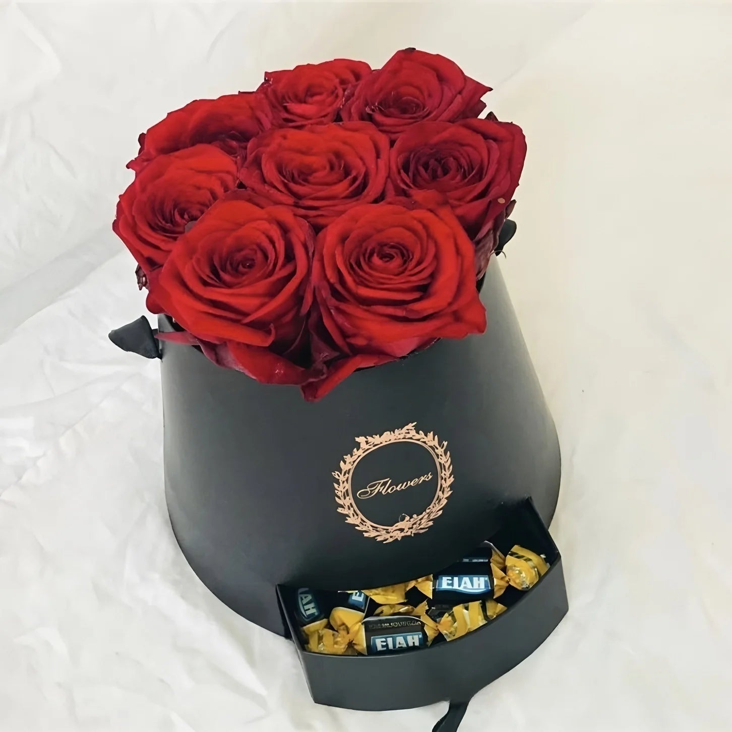 Cylindrical Flower Arranging Box with Drawer Valentine's Day Hug Bucket Portable Flower Box Portable Rose Box