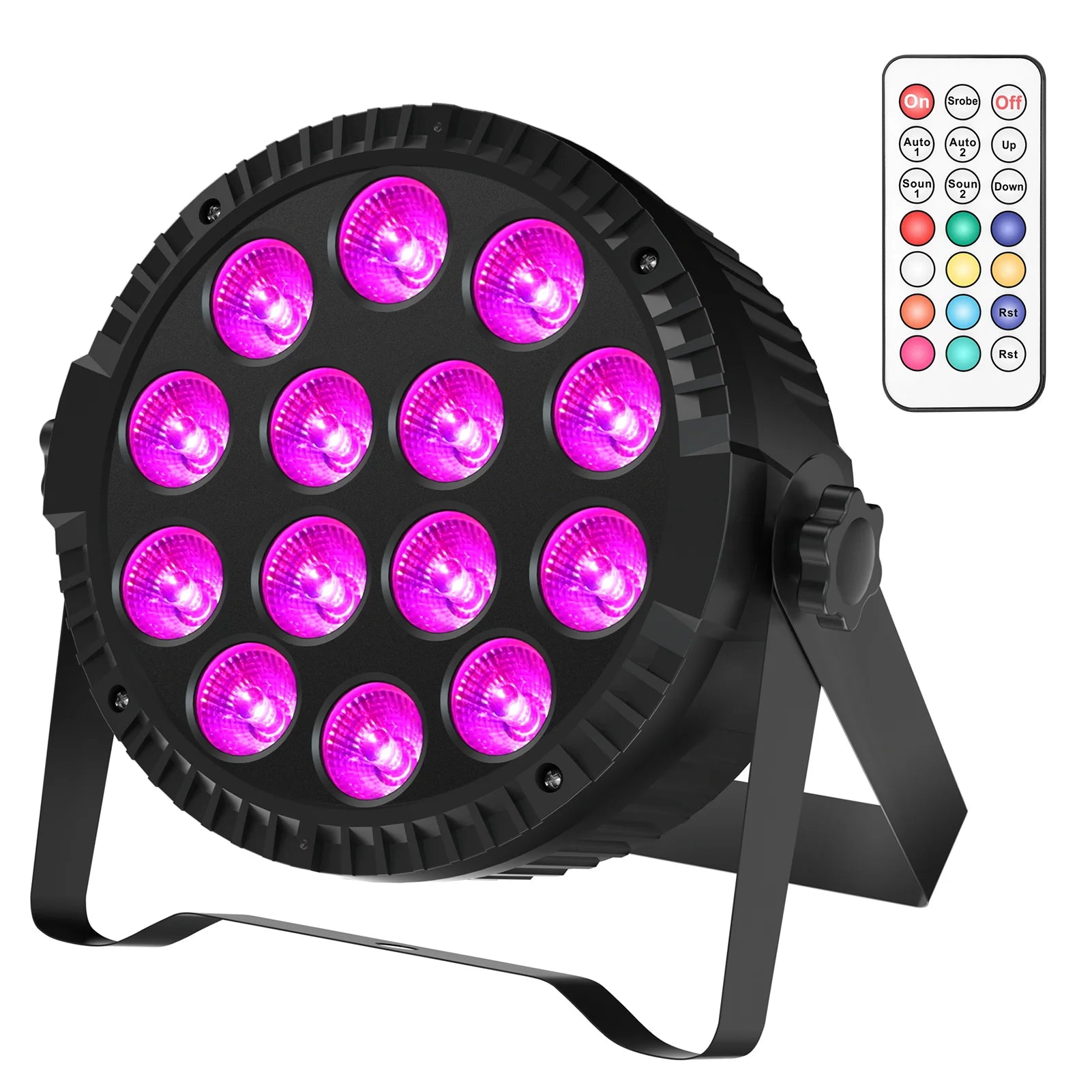 Par Light 4 in 1 RGBW 14 LEDs High Light Stage Effect Light DMX512 Master- Slave Sound Activated with Remote Control