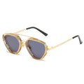 TS21106 2025 Steampunk Polarized Sunglasses Women Men Geometric Metal Frame Retro Unisex Vintage Eyewear
