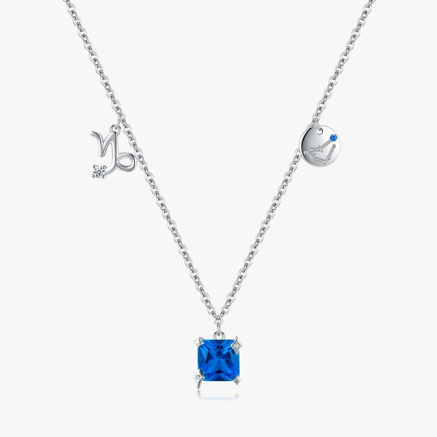 925 Sterling Silver Fashion Fine Jewelry Signs of Zodiac Capricorn Symbol Brand Charms Pendant Link Chain Necklace