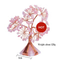 Energy Feng Shui Crystal Christmas Tree Fortune Health Prosperity Crystal MoneyTree Business pink Rose Quartz Gemstone Gift Tree