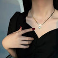 Love Heart Fritillary Pendant Necklace Stainless Steel Snake Bone Chain Heart Necklace for Women