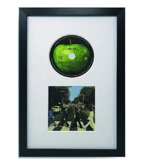 12 Inch LP Record CD Display Custom Framed Solid Wood Shadow Box Black Lacquer Accents Black Wooden Frame