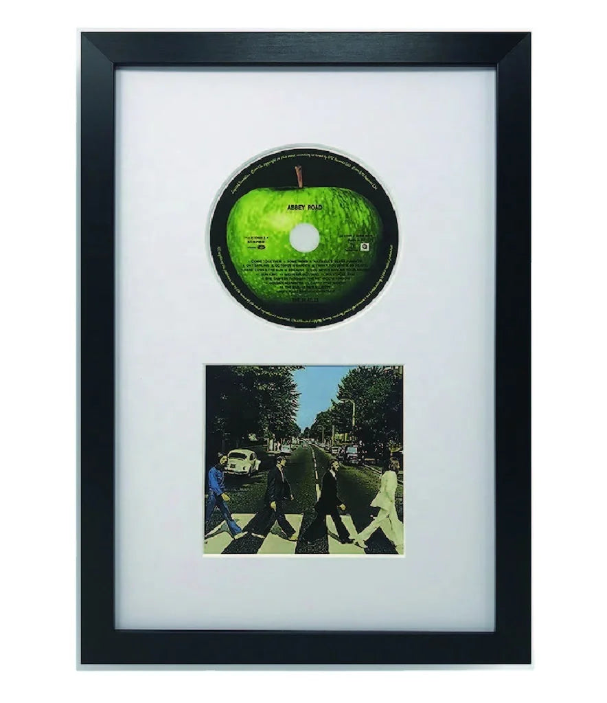 12 Inch LP Record CD Display Custom Framed Solid Wood Shadow Box Black Lacquer Accents Black Wooden Frame