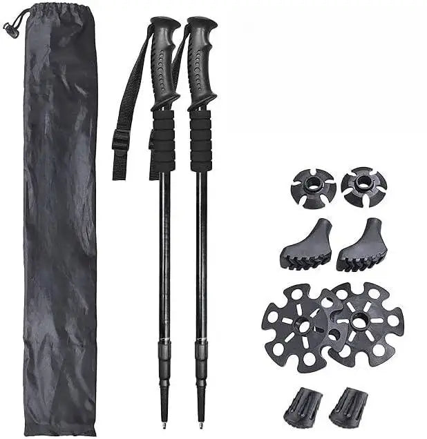 Competitive Price Multifunctional Alpenstock with Straight-Handle Aluminum Alloy inside Lock Retractable Rubber Material Handle