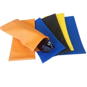 Xinhe Customized Leather Sunglasses Case Squeeze Top Soft Glasses Pouch Eyeglasses Storage Bag