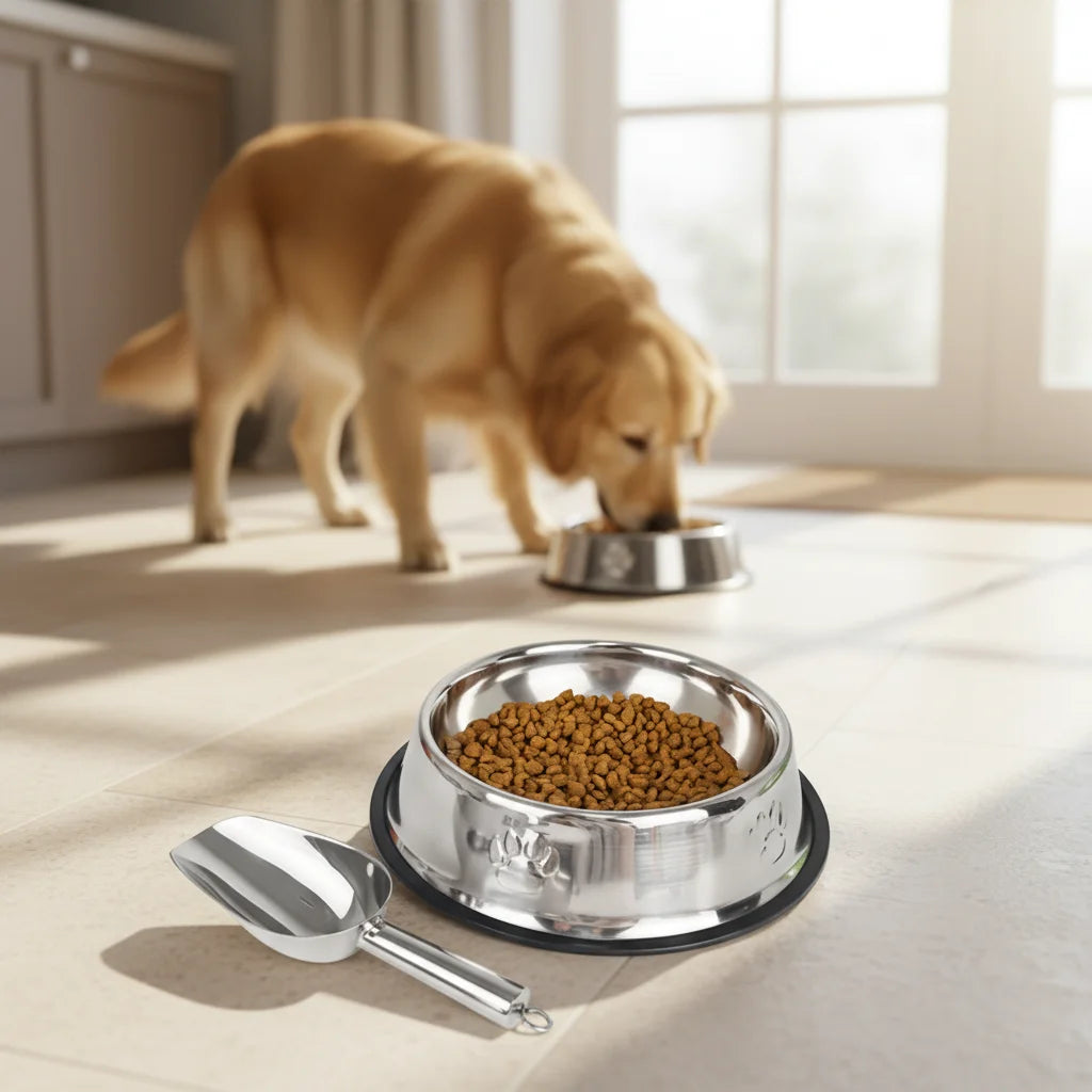 Hot Selling Metal Dog Bowl Feeding Cat Dog Dish Food and Water Stainless Steel Dog Bowl With Rubber Base Non-slip Bite-Resistant