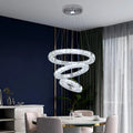 44W Loft Apartment Hotel Bedroom 3 Circles Crystal Chandelier Pendant Light Changeable Tri-colors 2835 LED Strip