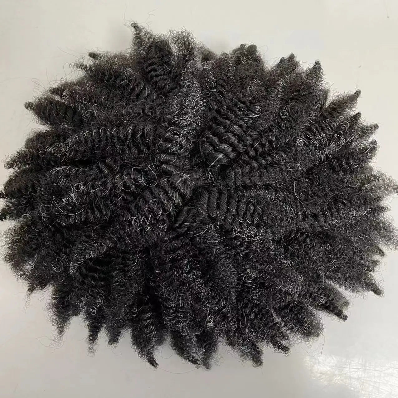 New Arrivals Foxtail Afro Man Toupee Human Man Hair Wig Hair Replacement Systems