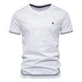 2022 Summer High-End Men's T-Shirt 100% Cotton Twill Solid Color Short Sleeve Breathable Custom Logo Business Casual Blank