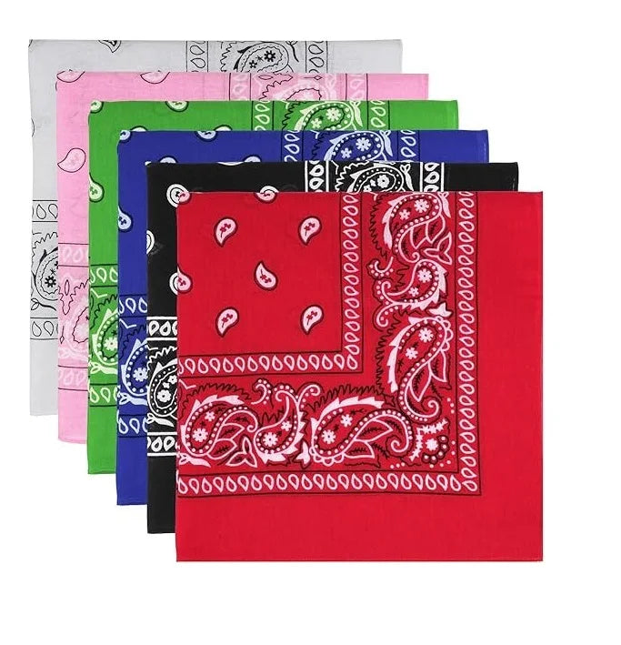 Wholesale XXL 27x27 Inch Oversized Cotton Bandana Scarfs Custom Paisley Print Breathable Extra Large Bandanas for Men Women