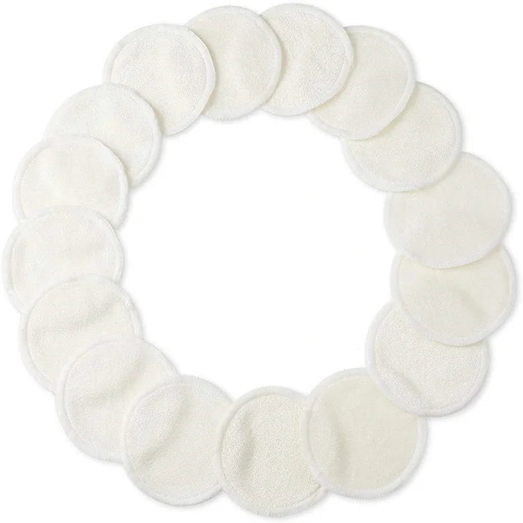 Popular Reusable Bamboo Towel Makeup Remover Pads With Washing Bag Face Cleansing Pads Private Label Cotton Pads