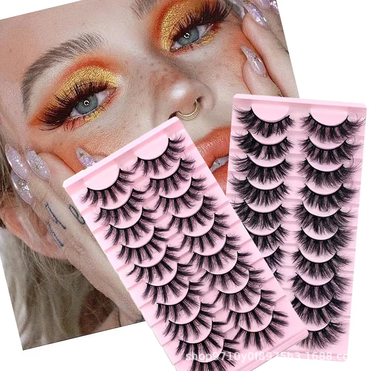 10 Pairs 3D Faux Mink Luxury Thick Handmade Soft for Natural Long Curly False Eyelashes 25-30 Wears Wholesale Sets
