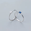S925 Sterling Silver Smart Ring Personalized Square Diamond Zircon Gemstone Wedding Rings Trendy Fashion Jewelry Rings for Women