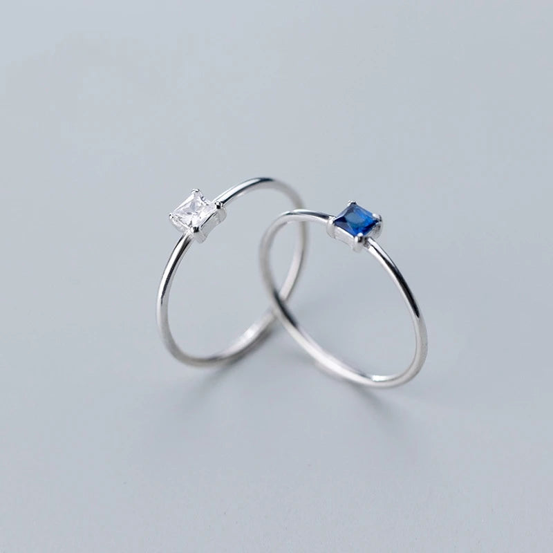 S925 Sterling Silver Smart Ring Personalized Square Diamond Zircon Gemstone Wedding Rings Trendy Fashion Jewelry Rings for Women