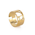 Fibonacci Spiral Golden Ratio Ring Sacred Geometry Math Jewelry Stainless Steel Adjustable Rings
