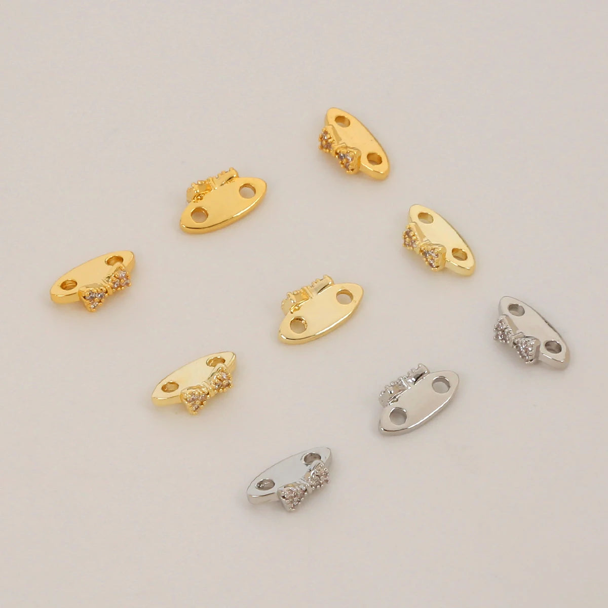 Zircon Jewelry Accessories 18K Gold Plated Brass Flat Round Crimp & End Spacer Beads Metal Jewelry Making Factory Wholesale