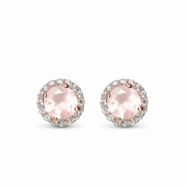 Classic Selling 925 Sterling Silver Natural Moonstone Earring Pink Moonstone Stud Earrings