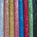 Grade 3 Chunky Glitter Fabric Vinyl for Wallpaper Bags Shoes Hairbows Crafts Decorative Purposes Knitted Backing Faux PU Leather