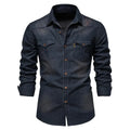 Men's Shirts Denim for Men Clothes Long Sleeve Cotton Slim Jeans Male Cowboy Man Shirt