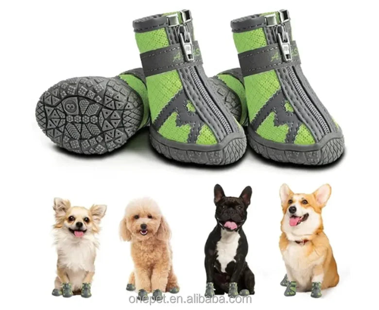 4pcs New Arrival Dog Shoes Cozy Teddy Bichon Puppy Foot Cover Anti Slip Mesh Pet Dog Shoes
