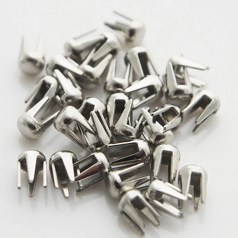 Factory Sale 2.3*3.3mm Stainless Steel 4 Feet Metal Claw Pins for ABS Pearl Setting Tool Attaching ABS Pearl Beads