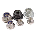 M3 M4 M5 M6 M8 M10 M12 Black Carbon 304 A2-70 Stainless Steel Hex Flange Nylon Insert Lock Nut Zinc Plated Self-locking Nylock