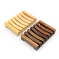 Natural Wooden Soap Dish Traditional Style Stainless Steel Soap Saver Holder Dispenser Tray for Bathroom Travel Case Style