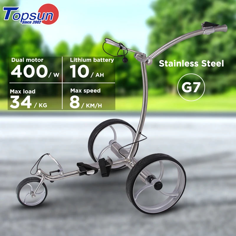 Topsun 2024 Unique Design Remote Controlled Golf Buggy Motocaddy Electric Golf Trolley