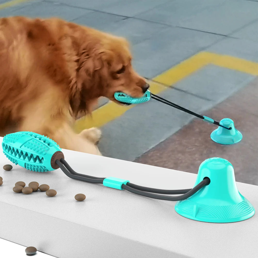 Hot Sales Pet Chew Dog Interactive Toy Tooth Cleaning Suction Chew Rope Toys With Balls