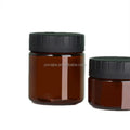 Hot Sale Wide Mouth 60ml 100ml 120ml 120 Gr 2 Ounce 4 oz Face Eye Cream Thick Wall Luxury Amber Jar with Coarse Grained Lid