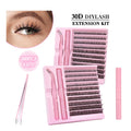 Customized Handmade Individual D Curl 0.07 Natural Diy Segment Fans Cluster Eyelash Extension 8-16mm Diy Lash Extension Kit